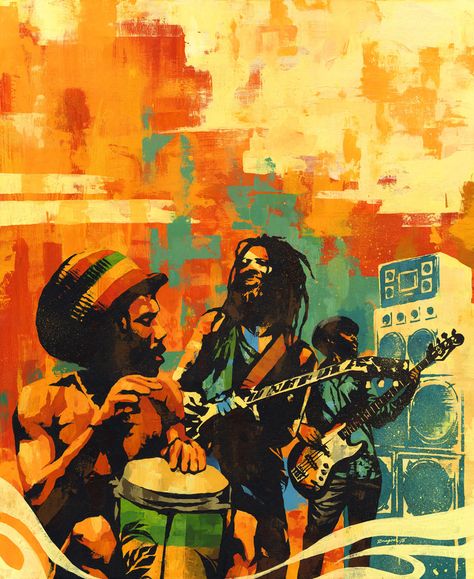 reggae Jamaican Art, Rastafarian Culture, Reggae Art, Jamaica Reggae, Bob Marley Art, Reggae Artists, Reggae Style, Jamaican Culture, Jamaican Music