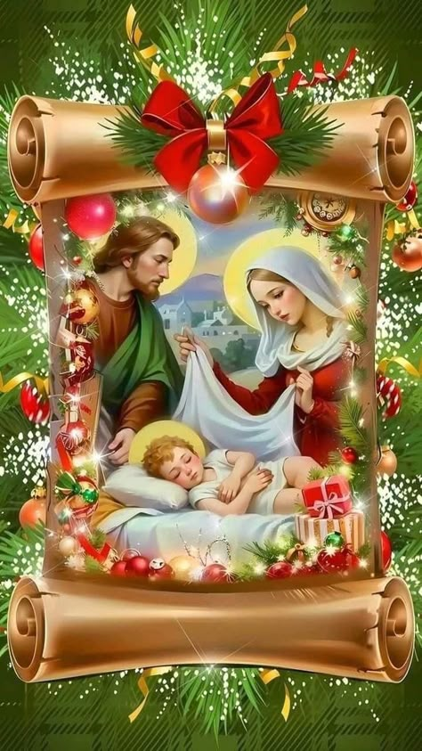 Christmas Nativity Images, Nativity Scene Pictures, Merry Christmas Gif, Merry Christmas Wallpaper, Merry Christmas Pictures, Christmas Scenery, Fotografi Vintage, Jesus And Mary Pictures, Jesus And Mary