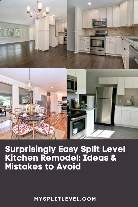 Kitchen Remodel Split Level Home, Split Entry Kitchen Remodel Open Floor, Split Foyer Kitchen Remodel, Split Level Renovation, Side Split House Interior Layout, Split Level Kitchen Remodel Open Concept, Closed Concept Kitchen, Split Level Living Room Layout, Split Level House Remodels