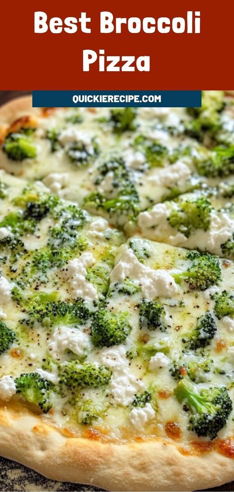 This Best Broccoli Pizza is a delicious and unique way to enjoy pizza, featuring roasted broccoli, melty cheese, and a flavorful garlic-infused crust. It’s savory, slightly crispy, and packed with flavor! White Pizza With Broccoli, Broccoli Pizza Recipe, Homemade Pizza Recipe Easy, Broccoli Pizza, Best Broccoli, Delicious Broccoli, Wheat Pizza Dough, Wheat Pizza, Easy Homemade Pizza