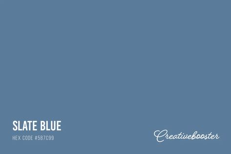 All About Color Slate Blue (Codes, Meaning and Pairings) – CreativeBooster Slate Blue Pantone, Slate Blue Outfit, Slate Blue Color Palette, Slate Blue Nails, Codes Meaning, Blue Hex Code, Slate Blue Dresses, Blue Grey Hair, Jersey Ideas