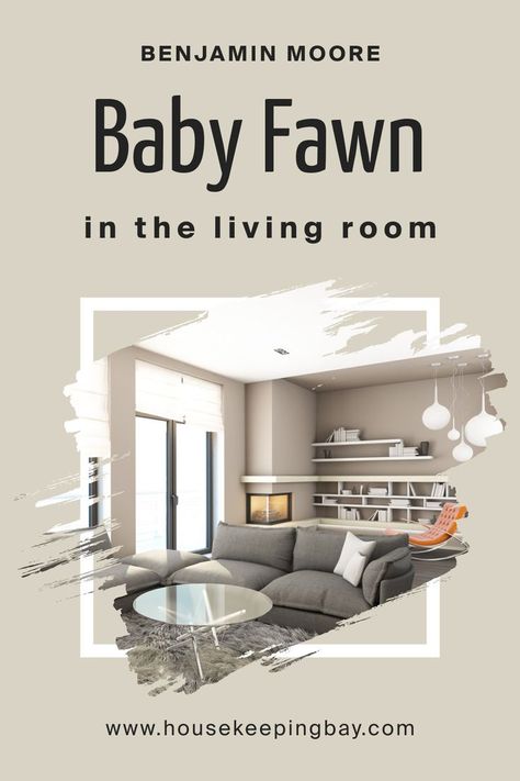 Baby Fawn OC-15 in the Living Room by Benjamin Moore Baby Fawn Benjamin Moore, Benjamin Moore Baby Fawn, Fawn Oc, Benjamin Moore White, Greek Villas, County House, Cabinet Colors, Basement Remodeling, Coordinating Colors