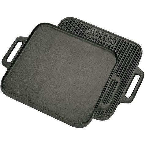 Bayou Classic Cast Iron 14-inch Reversible Griddle (Cast Iron 14 Reversible Griddle), Blue wash (Metal) Breakfast Burgers, Cast Iron Care, Grilled Sandwiches, Bayou Classic, Stoves For Sale, Outdoor Cooker, Grilling Sides, Country Estates, Cast Iron Griddle