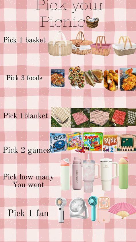 Pick your picnic 🧺 with your friends & family ⚡️ Games For Picnic Ideas, Picnic Activities For Friends, Picnic Food List, Picnic Date Food, Picnic Planning, Picnic Inspo, Picnic Activities, Picnic Packing, Kids Picnic