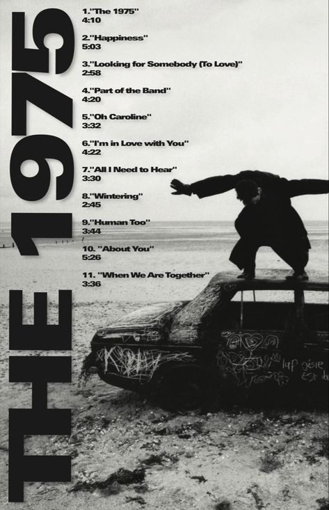 The 1975 Poster Aesthetic, The 1975 Black And White, 1975 Black And White, The 1975 Bfiafl, The 1975 Wallpaper, The 1975 Poster, 1975 Poster, Cars Poster, Grunge Posters