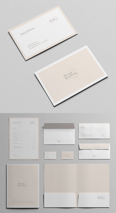 Simple Stationery Template Stationary Design Inspiration, Mockup Envelope, Best Branding, Stationary Branding, Corporate Stationery, Business Card Mockup, Business Stationary, Invoice Design, Name Card Design