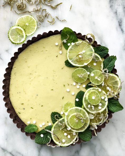 Key Lime Pie with Chocolate Almond Crust | The Lemon Apron Key Lime Tart, Key Lime Tarts, Almond Crust, Lime Tart, Almond Crusted, Chocolate Almond, Pie Tart, Lime Pie, Chocolate Almonds