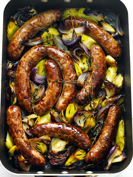 Sausage and Onion Roast French Sausage, Guest Recipes, Shamrock Shakes, Nigella Lawson Recipes, Irish Dishes, Creamy Mustard Sauce, Sausage Dishes, San Patrick, Easy Oven