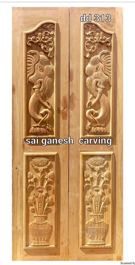 Main Door Design Entrance Double Doors, Double Door Design Wood, Wooden Double Front Doors, Main Door Design Photos, Dasara Wishes, Teak Doors, Wooden Coffee Table Designs, Ganesha Artwork, Pooja Door