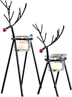 Sam Miguel, Christmas Votives, Clear Glass Candle Holders, Reindeer Decorations, Votive Candle Holder, Holiday Dining, Christmas Decoration Items, Metal Candle Holders, Tealight Holder