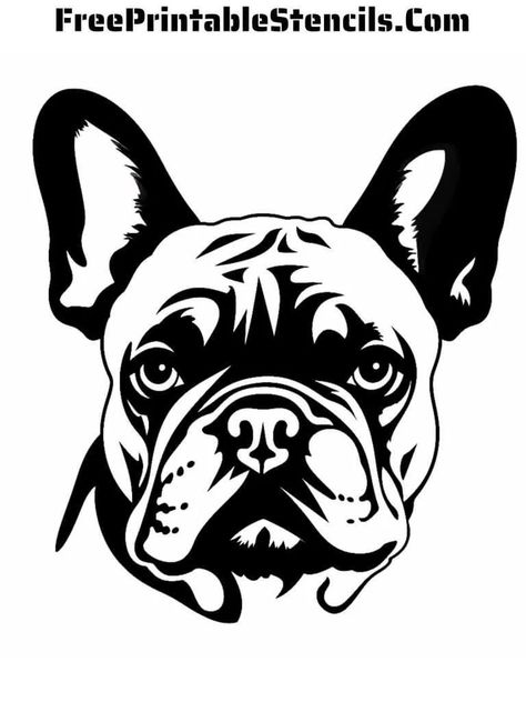 Free Printable French Bulldog Stencils - Free Printable Stencils Bulldog Stencil, Free Bulldog Svg Files For Cricut, French Bulldog Outline, French Bulldog Stencil, Bulldog Cricut Image, Dog Stencil, Free Stencils Printables, Stencils Printables, Free Stencils