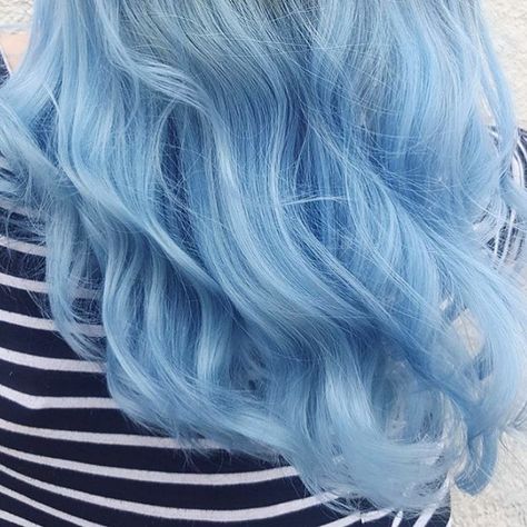 Is this the best blue on earth!? It is. @pulpriothair Powder, Mercury, Lilac, Nirvana. Baby Making hair. 💙👏 Blue Wig On Dark Skin, Powder Blue Hair, Black Hair With Blonde Highlights, Baby Blue Hair, Ocean Hair, Ghoulia Yelps, Blue Black Hair, Purple Wig, Blue Wig