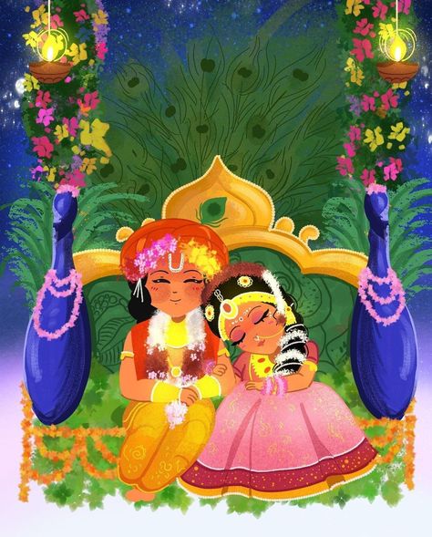 Art by nidtoons Krishna Drawing, Krishna Radha Painting, Krishna Radha, Radha Krishna Art, Krishna Quotes, Krishna Painting, Lord Shiva Painting, Cute Krishna, Radhe Krishna