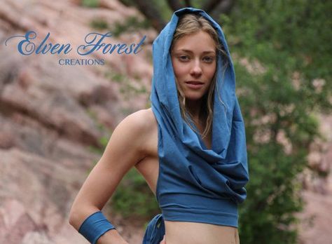 Fitted Hooded Summer Tops, Bohemian Hooded Top For Summer, Psytrance Clothing, Elven Forest, Forest Festival, Crop Top Design, Cowl Hood, Crop Top Designs, Boulder Co