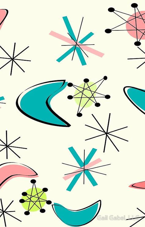 Mid Century Atomic Age Inspired Mid Century Modern Painting Ideas, Mid Century Background, Mid Century Modern Wallpaper Iphone, Mid Century Modern Iphone Wallpaper, Mid Century Wallpaper Iphone, Mid Century Modern Shapes, Atomic Art, Mid Century Modern Phone Wallpaper, 1950s Background