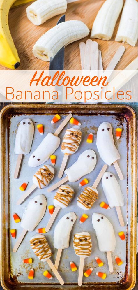 Fun Easy Snacks To Make, Halloween Toddler Snacks, Halloween Snacks For School, Hocus Pocus Night, Candy Corn Recipes, Halloween Bananas, Halloween Dip, Costumes Homemade, Easy Snacks To Make