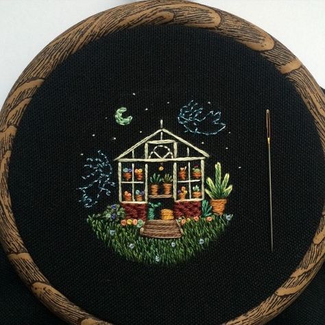 Quirky Art, After Midnight, The Greenhouse, Embroidery Works, The Sisters, 자수 디자인, Embroidery Techniques, Embroidery And Stitching, Embroidery Projects