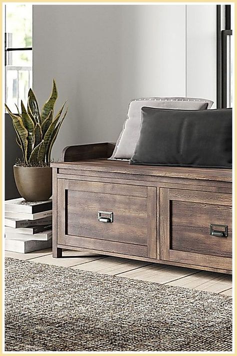 Outdoor Storage Benches - Just Face It! - Searching for a product is not easy. Try Amazon.com to get all your supplies. Craftsman Home Decor, Leather Storage Bench, Wooden Storage Bench, Sitting Bench, Outdoor Storage Bench, Storage Bench Bedroom, Bedroom Blanket, Bench Storage, Storage Benches