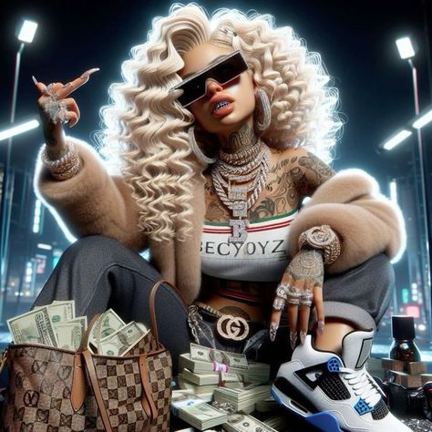 Mafia Pfp, Trap Money, Realistic Wallpaper, Black Love Artwork, Black Women Artists, Black Chyna, Golden Queen, Strong Black Woman Quotes, Trap Queen