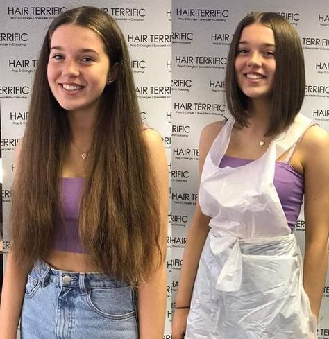 From Long To Short Hair Before And After, Long To Short Hair Before And After, Before After Haircut, Fly Bra, V Cut Hair, 100 Hairstyles, Summer Haircut, Before And After Haircut, New Hair Look