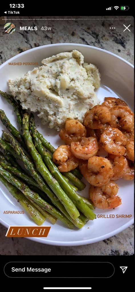 Shrimp And Asparagus, Cooking Dishes, Grilled Asparagus, Grilled Shrimp, Asparagus Recipe, Food Recepie, Food For Thought, Asparagus, Green Beans