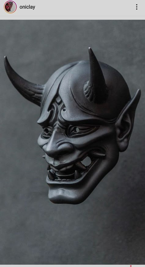 Hannya Mask Side View, Oni Mask Side View, Korean Mask Traditional, Forehead Piercing, Oni Mask Tattoo Design Ideas, Oni Mask Tattoo Design, Mascara Hannya, Hanya Mask Tattoo, Hannya Maske