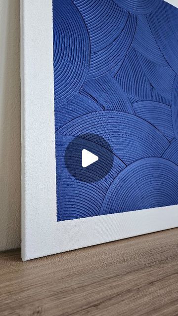 Canvas Painting With Texture, Blue And White Canvas Painting Diy Art, Blue Textured Art, Diy Artwork For Bedroom, Texture Paint Design, Textured Canvas Art Ideas, Texture Painting Ideas, Blue Painting Ideas, Texture Art On Canvas