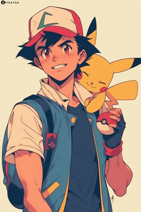 Ash Ketchum Fanart, Pokemon Anime Characters, Satoshi Pokemon, Pikachu Drawing, Ash Pikachu, Pokemon Sketch, Cool Pokemon Wallpapers, Pokemon Manga, Ash Pokemon