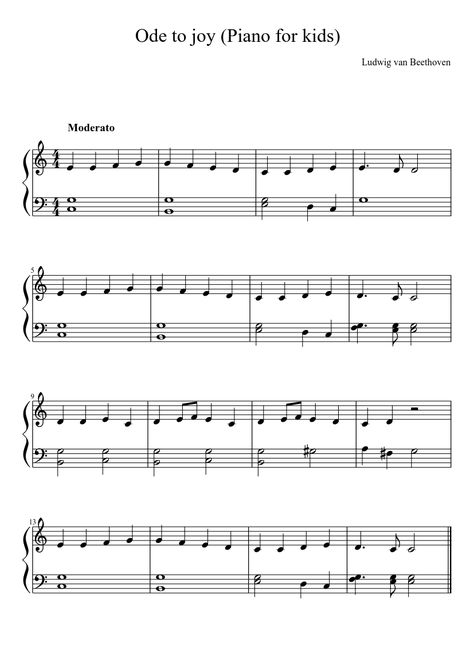 Ode to joy (Piano for kids) Sheet music for Piano (Solo) | Musescore.com Ode To Joy Piano Letters, Beginner Piano Sheet Music For Kids, Ode To Joy Piano, Ode To Joy Sheet Music, Jingle Bells Piano, Piano Music With Letters, Christmas Piano Sheet Music, Sheet Music With Letters, Keyboard Sheet Music