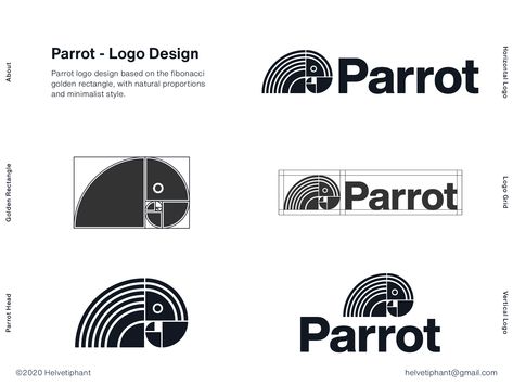 Rectangle Logo Design, Fibonacci Logo, Golden Ratio Logo, Parrot Logo, Golden Rectangle, Rooster Logo, Rectangle Logo, Logo Character, Square Logo