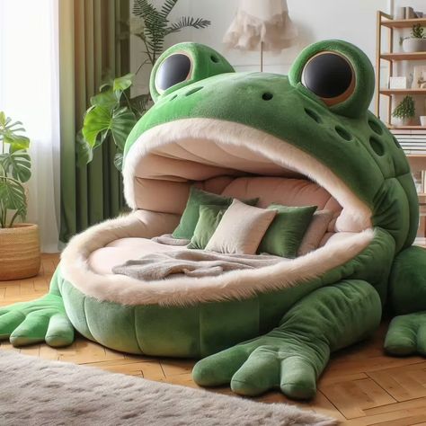 Giant Frog Loungers: The Ultimate Guide to Comfort and Style Frog Themed Bedroom, Waterfall Island Kitchen, Car Furniture, Themed Bedroom, Romantic Bedroom, Whimsical Design, Cozy Nook, Bedroom Themes, Reading Nook