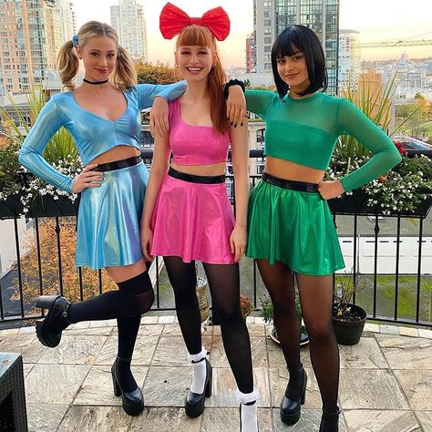 Epic Halloween Costumes, Powerpuff Girls Costume, Cute Group Halloween Costumes, Cheryl Blossom Riverdale, Duo Costumes, Trio Halloween Costumes, Diy Kostüm, Puff Girl, Halloween Costume Outfits