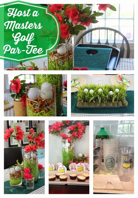 Golf Table Decorations, Golf Centerpieces, Masters Party, Golf Theme Party, Golf Birthday Party, Masters Tournament, Golf Vacations, Masters Golf, Golf Event