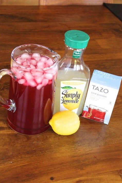 Herbal Iced Tea, Tazo Passion Tea, Lemonade Iced Tea, Passion Tea Lemonade, Tazo Tea, Passion Tea, Tea Lemonade, Copycat Starbucks Recipes, Iced Tea Recipes