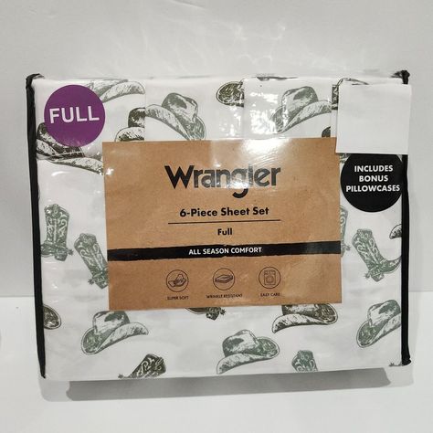 I just added a new item to eBay, Wrangler 6 Pc Washed Sheet Set FULL Cowboy Hats Boots New Western Themed! #eBay #eBaySeller Western Wall Decor Bedroom, Western Teen Bedroom, Horse Bedroom, Cowboy Room, Country Bedroom Decor, Western Wall Decor, Western Rooms, Dream Things, Western Bedroom