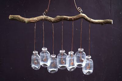 Studiowhimsy & Whimsy Labs: Flattened Insulin Vial Wind Chime Plastic Bottle Tops, Art Exhibits, Bottle Jewelry, Glass Vials, Potion Bottle, Cute Clay, Mini Bottles, Wind Chime, The Glass