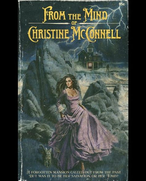 Christine McConnell on Instagram: "In 2019 I commissioned this painting by one of my very favorite artists @paulmannart He of course exceeded anything I had hoped for and I just finally had a chance to add the type and aging to the digital copy 🎉 I asked for something that looked just like one of those old gothic paperbacks… The last image collage are the examples I sent him ✨🤩✨" Christine Mcconnell House, Hippy House, Christine Mcconnell, Romance Covers Art, Idol Worship, Romance Covers, Image Collage, Celebrity Skin, Gothic Romance