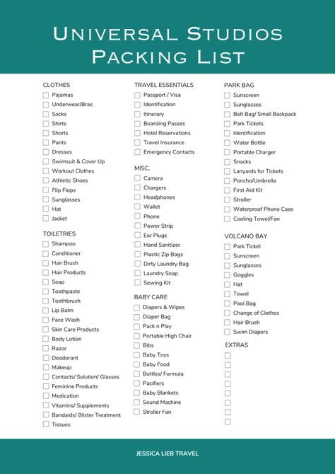 Universal Packing Checklist, Universal Studios Essentials, Packing List For Orlando Florida, Universal Studios Packing Checklist, Universal Studios Bag Essentials, What To Pack For Orlando Florida, What To Pack For A Theme Park, Packing For Universal Studios Orlando, What To Bring To Universal Studios