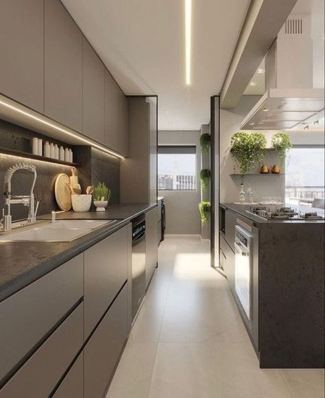 Space Optimization, Minimal Kitchen Design, Kitchen Environment, Best Home Interior Design, Ultimate Kitchen, Modern Kitchen Cabinet Design, Dream Kitchens Design, Minimalist Kitchen Design, Modern Kitchen Interiors