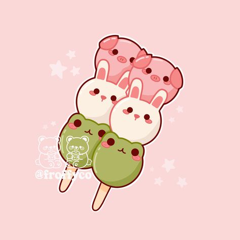 cute kawaii dango drawing🍡 !! Cute Dango Drawing, Random Doodles, Chibi Food, Food Drawings, Cute Food Drawings, Cute Canvas, Demon King Anime, Sticker Ideas, Food Drawing