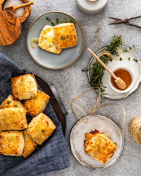 Thyme Biscuits, Apple Cheddar Sage Biscuits, Rosemary Cheddar Drop Biscuits 12 Tomatoes, Cheese And Herb Biscuits, Herb And Cheese Scones, Cheddar And Herb Biscuits, Garlic Cheddar Biscuits, Great Breakfast Ideas, Savoury Biscuits