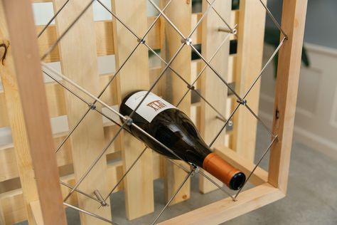 Make A Wine Rack, Diy Wine Rack Projects, Wire Wine Rack, Wine Rack Projects, Wire Trellis, Diy Planter Box, Metal Wine Rack, Metal Grid, Garden Storage Shed