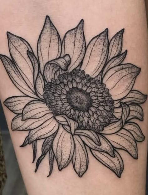 Sunflower Tattoo Shaded, Flower Knee Tattoo Men, Sunflower Knee Tattoo, Sunflower Tattoo Men, Girasoles Tattoo, Sunflower Tattoo Simple, Sunflower Tattoo Thigh, Tattoo Shading, Mom Tattoo Designs