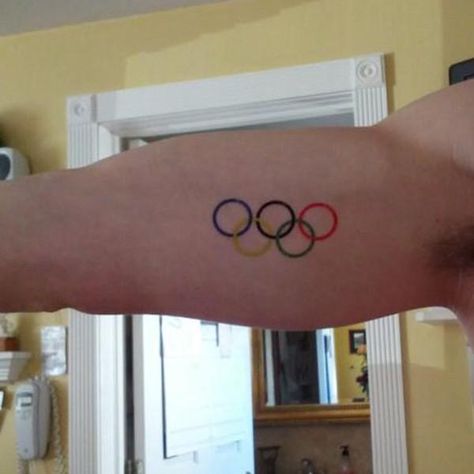 Olympic Tattoo, Runner Tattoo, Future Vision Board, Idea Tattoo, Olympic Rings, Bicep Tattoo, Ring Tattoos, Future Vision, Tattoo Bracelet