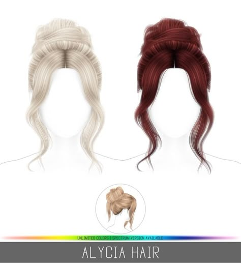 ALYCIA HAIR | Patreon Sims 4 Cc Hair Bun Patreon, Sims 4 Simpliciaty Cc, Alpha Sims 4 Hair, Sims 5 Cc, Sims 4 Cc Clothes Patreon Hair, The Sims 4 Mods Gameplay, Ts4 Hair Cc Alpha, Sims Clothes Cc Patreon, Sims 4 Alpha Cc Patreon