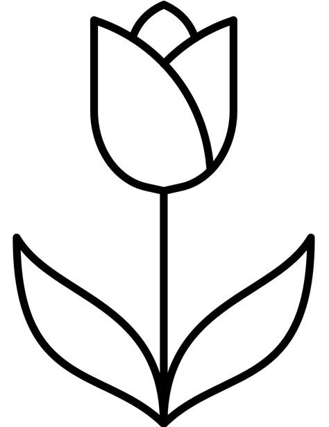 Tulip Coloring Pages, Tulip Outline, Tulips Color, Tulips Design, Cute Simple, Thanksgiving Coloring Book, Cute Halloween Coloring Pages, Simple Flower Drawing