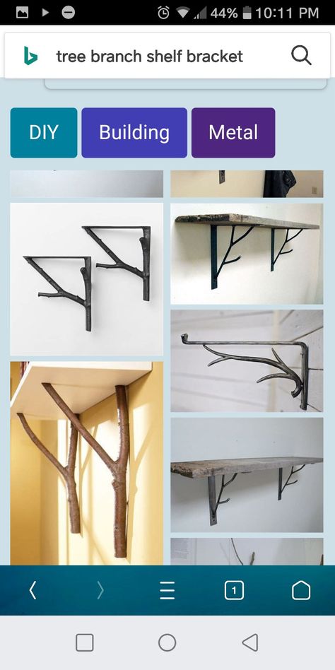 Shelf Bracket Ideas Diy, Branch Decoration, Diy Shelf Brackets, Witch Hut, Wall Shelf Brackets, Cat Wall Furniture, Diy Bathroom Storage, Unique Shelves, Shelf Bracket