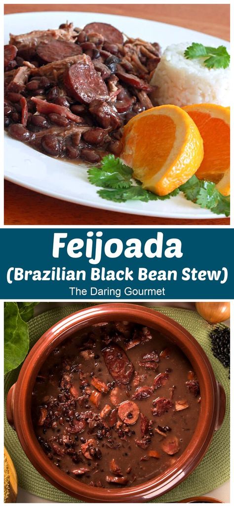 Feijoada Recipe Brazil, Beef And Bean Stew, Feijoada Recipe, Braised Oxtail, Meat Stew, Black Bean Stew, Brazil Food, Black Bean Recipes, American Recipes