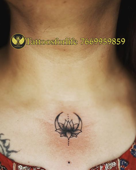 lotus tattoo, chest tattoo Lotus Tattoo Chest, Chest Tattoo For Women, Tattoo Chest, Chest Tattoos For Women, Lotus Tattoo, Small Tattoo, Chest Tattoo, Small Tattoos, Tattoos For Women