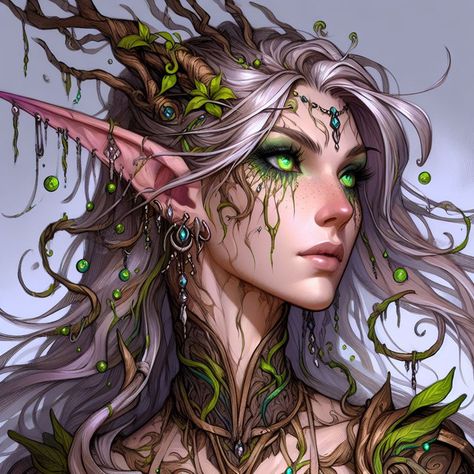 Eladrin Druid, Dnd Elves, Elf Druid, D D Character Ideas, Dnd Races, Dnd Ideas, Art Prompts, Character Ideas, Dnd Characters